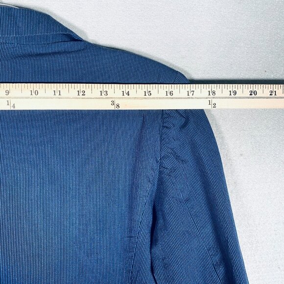 Agnis B Jacket Womens S Blue Cotton Single Breasted Blazer Chambray - Picture 6 of 11